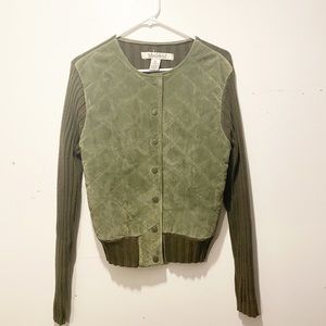 John Paul Richard Green Suede & Knit Jacket